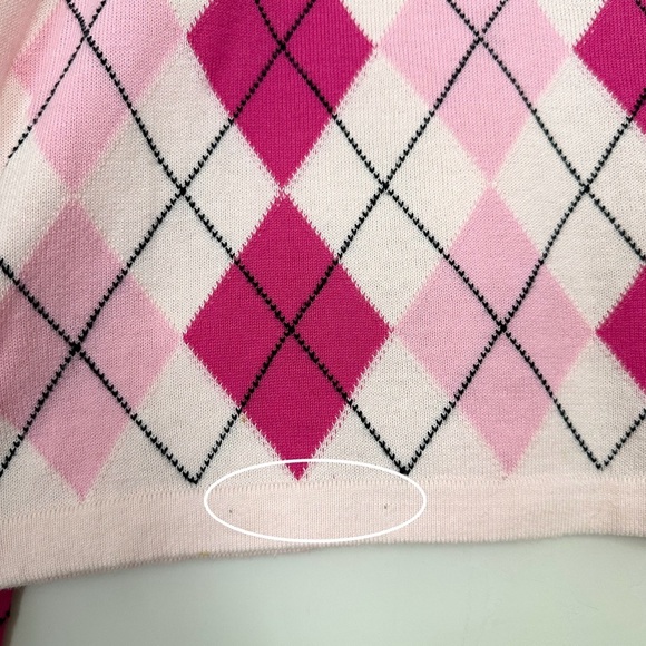 Burberry Argyle Plaid Pink Sweater Mean Girls - Picture 6 of 11